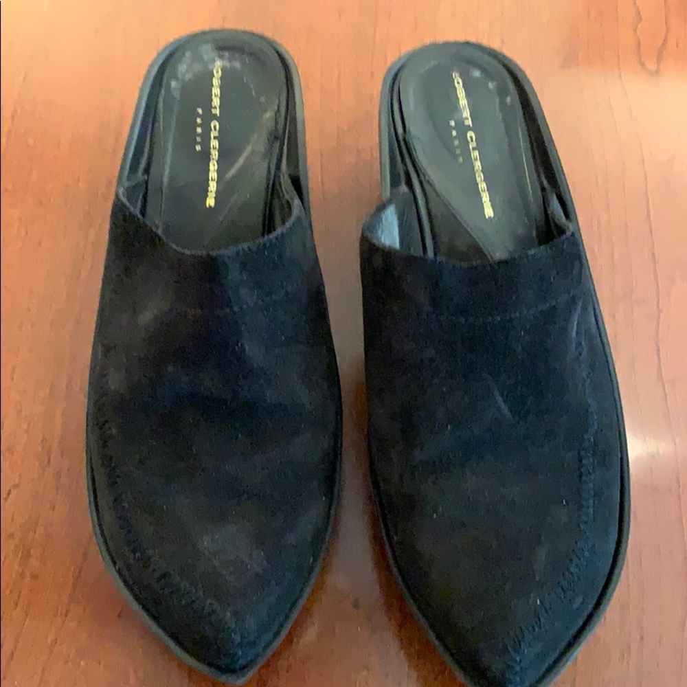 Robert Clergerie Black Suede Mules